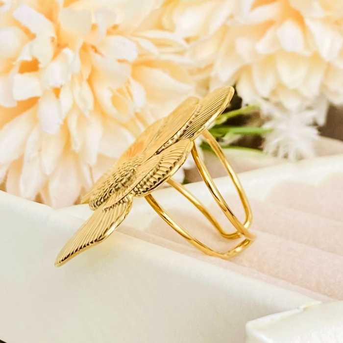 Inel Reglabil Floare Mare, Inele Otel Inoxidabil, Inele Dama [8]