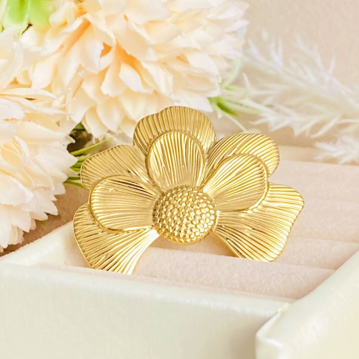 Inel Reglabil Floare Mare, Inele Otel Inoxidabil, Inele Dama [3]