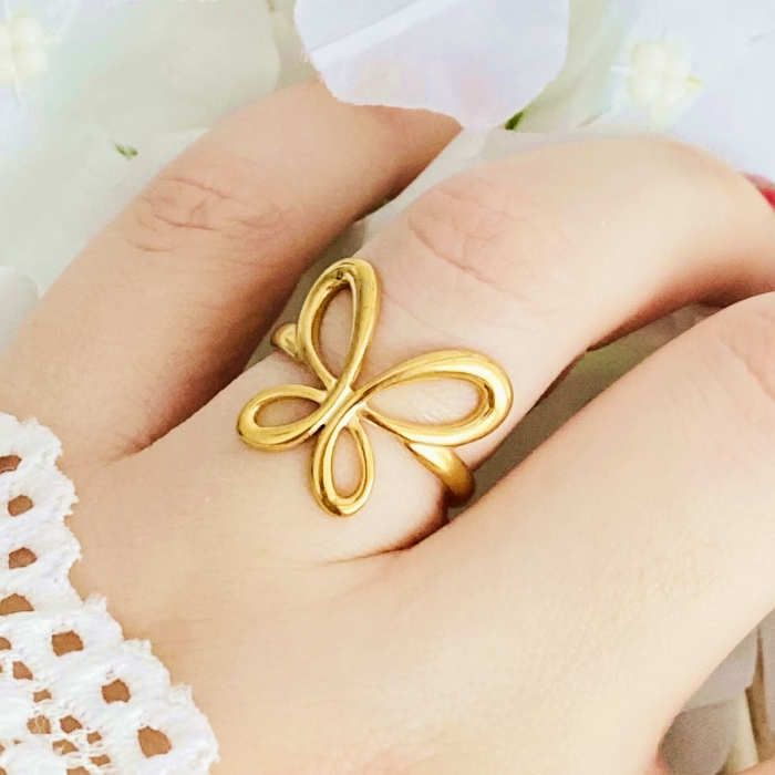 Inel Reglabil Fluture, Inele Otel Inoxidabil, Inele Dama [4]