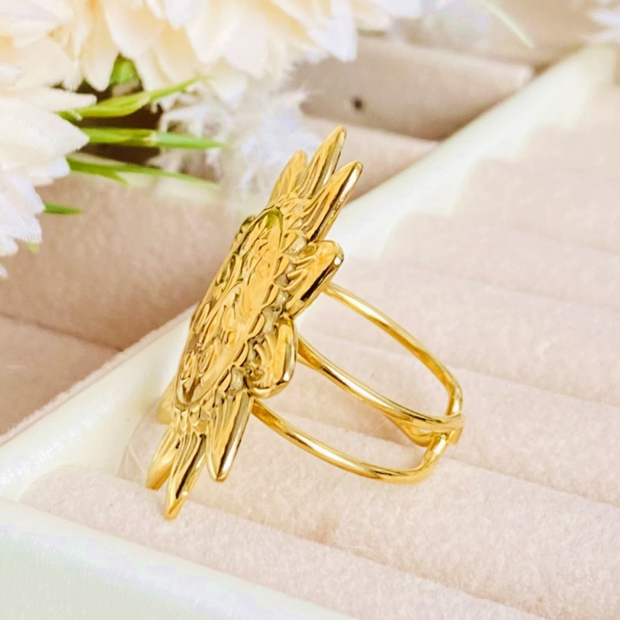 Inel Reglabil Soare Aztec, Inele Otel Inoxidabil, Inele Dama [6]