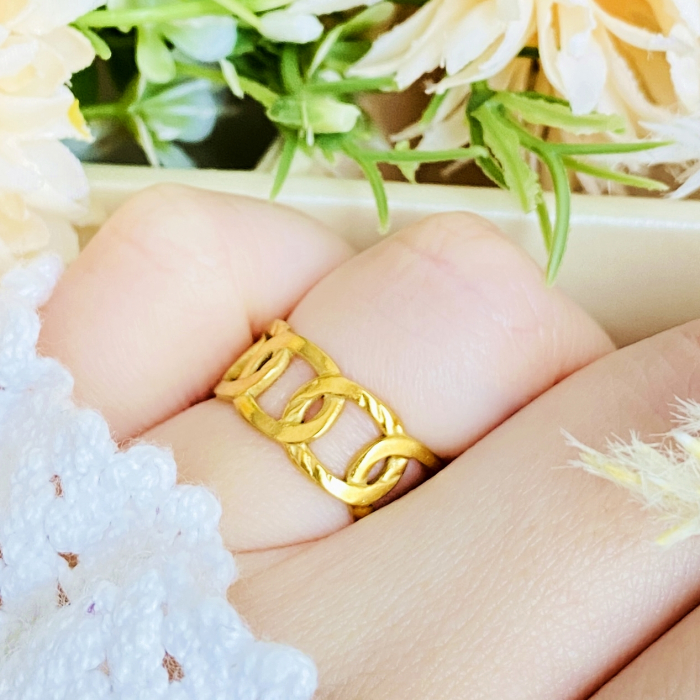 Inel Reglabil Gold Knot, Inele Otel Inoxidabil, Inele Dama [5]