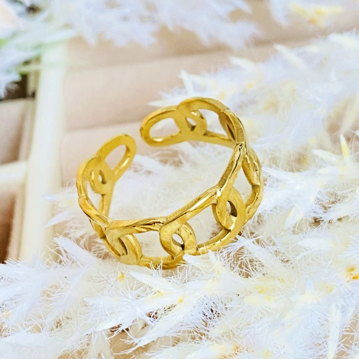 Inel Reglabil Gold Knot, Inele Otel Inoxidabil, Inele Dama [8]