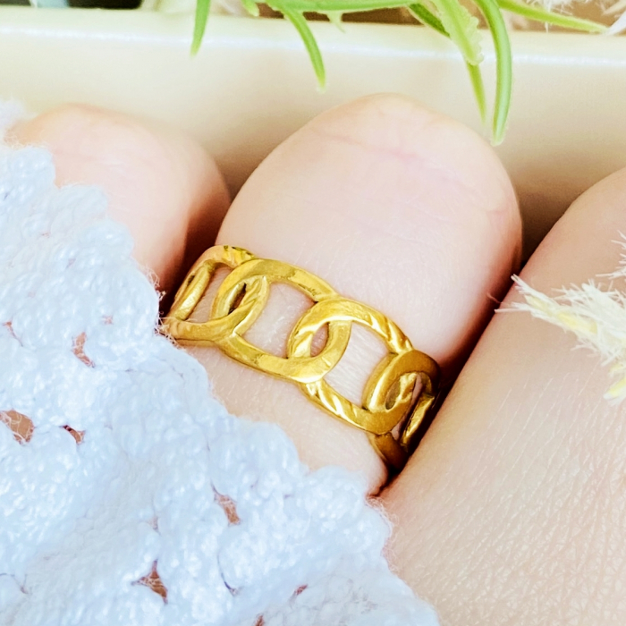 Inel Reglabil Gold Knot, Inele Otel Inoxidabil, Inele Dama [3]