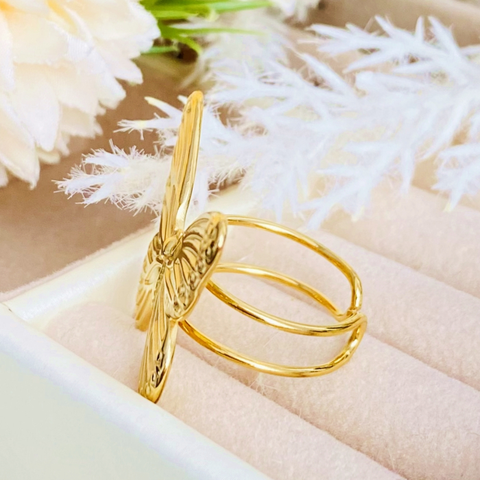Inel Reglabil Fluture Mare, Inele Otel Inoxidabil, Inele Dama [6]