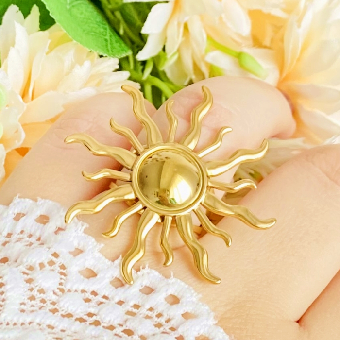 Inel Reglabil Soare, Inele Otel Inoxidabil, Inele Dama [1]