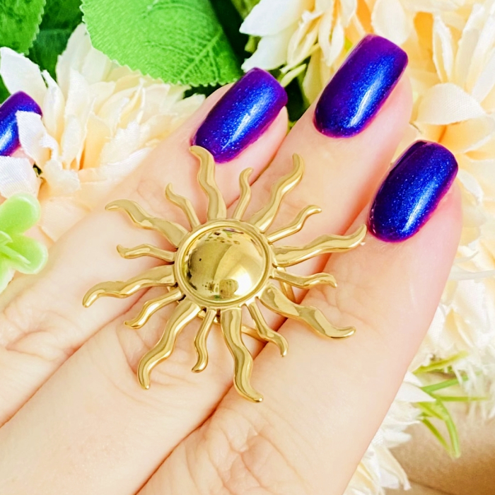 Inel Reglabil Soare, Inele Otel Inoxidabil, Inele Dama [3]