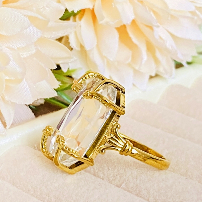 Inel Statement Cristal Mare, Inele Otel Inoxidabil, Inele Dama [7]