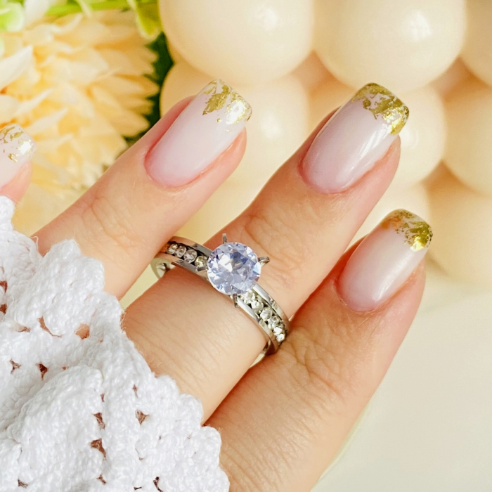 Inel Argintiu Otel Inoxidabil Cristale, Bijuterii Stainless Steel [6]