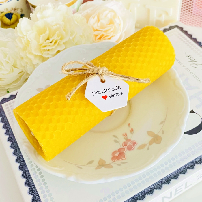 Lumanare Ceara Albine si Farfurie Portelan Vintage, Set Cadou Lumanari Handmade [2]