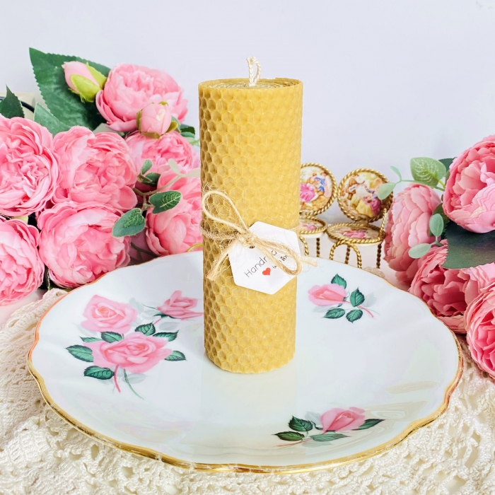 Lumanare Ceara Albine si Farfurie Portelan Vintage, Lumanari Parfumate Handmade [3]