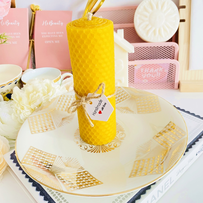 Lumanare Ceara Albine si Farfurie Portelan Vintage, Lumanari Parfumate Handmade [2]