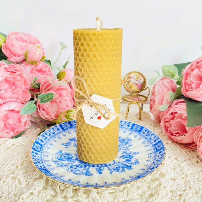 Lumanare Ceara Albine si Farfurie Portelan Vintage, Lumanari Parfumate Handmade [2]