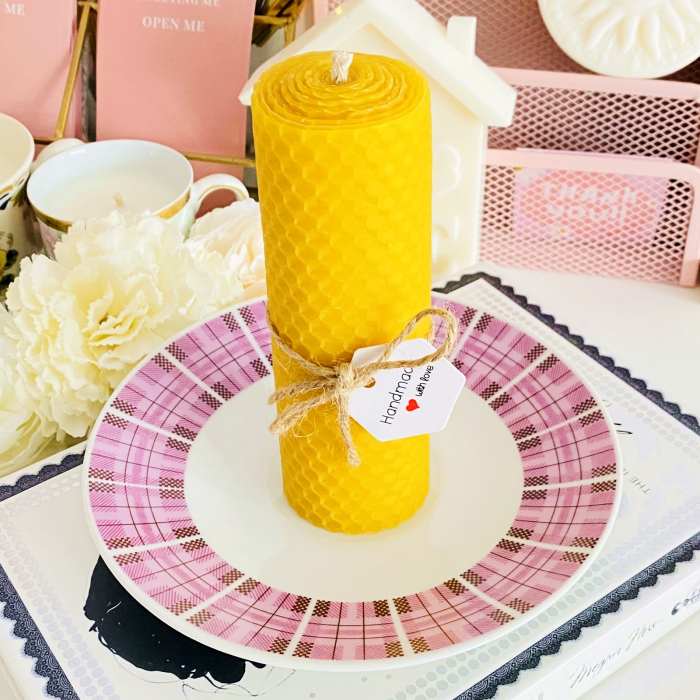 Lumanare Ceara Albine si Farfurie Portelan Vintage, Lumanari Parfumate Handmade [2]