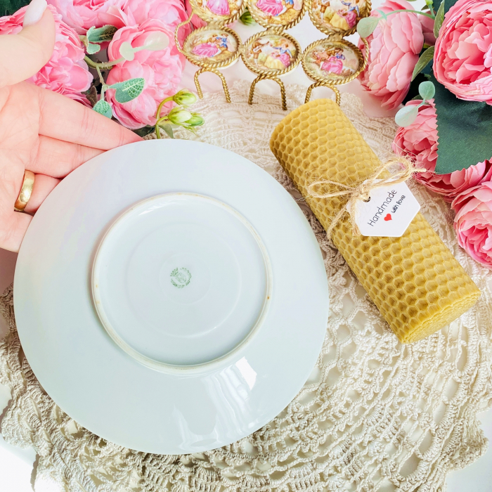 Lumanare Ceara Albine si Farfurie Portelan Vintage, Lumanari Parfumate Handmade [4]