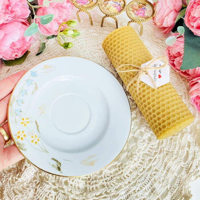 Lumanare Ceara Albine si Farfurie Vintage, Lumanari Parfumate Handmade [3]