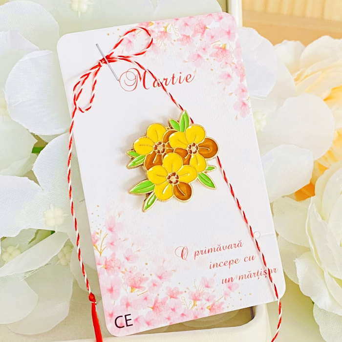 Martisor Brosa Flori Galbene, Bijuterii Femei, Martisoare Martie [5]