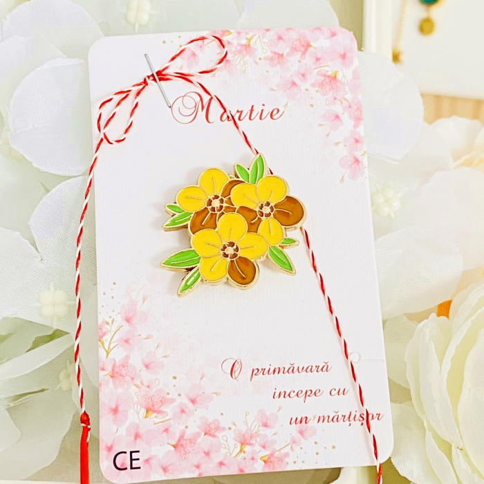Martisor Brosa Flori Galbene, Bijuterii Femei, Martisoare Martie [3]