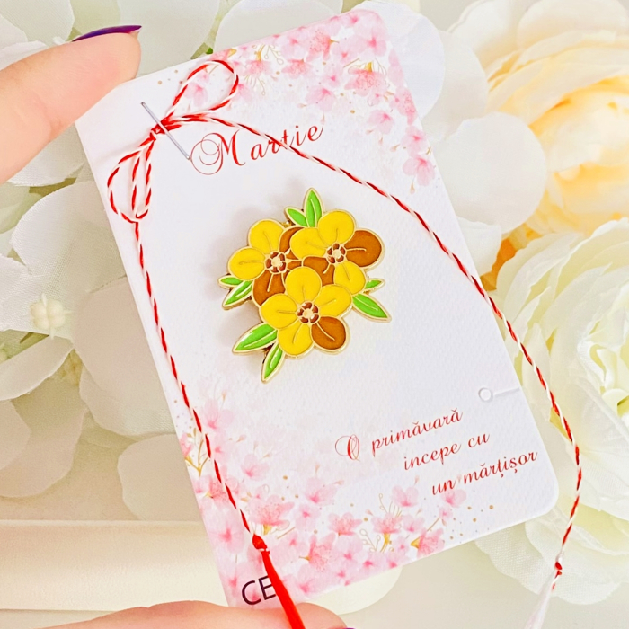 Martisor Brosa Flori Galbene, Bijuterii Femei, Martisoare Martie [2]