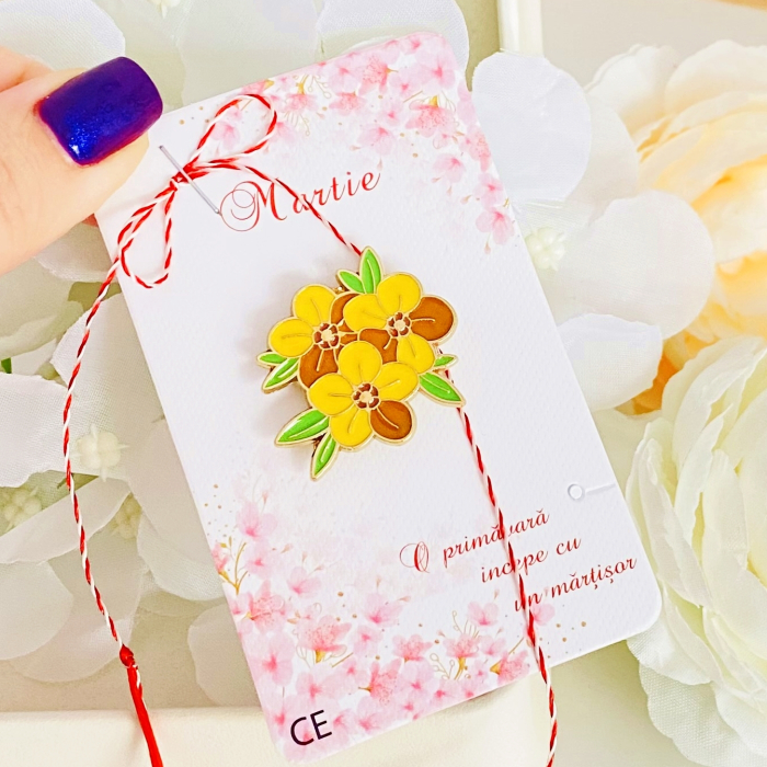 Martisor Brosa Flori Galbene, Bijuterii Femei, Martisoare Martie [4]