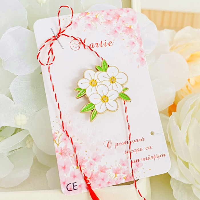Martisor Brosa Flori Albe, Bijuterii Femei, Martisoare Martie [7]