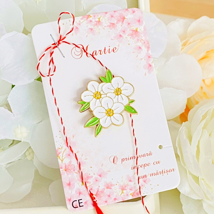 Martisor Brosa Flori Albe, Bijuterii Femei, Martisoare Martie [5]