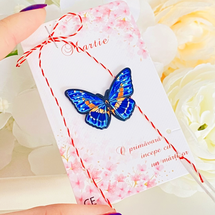 Martisor Brosa Fluture Albastru, Bijuterii Femei, Martisoare Martie [2]