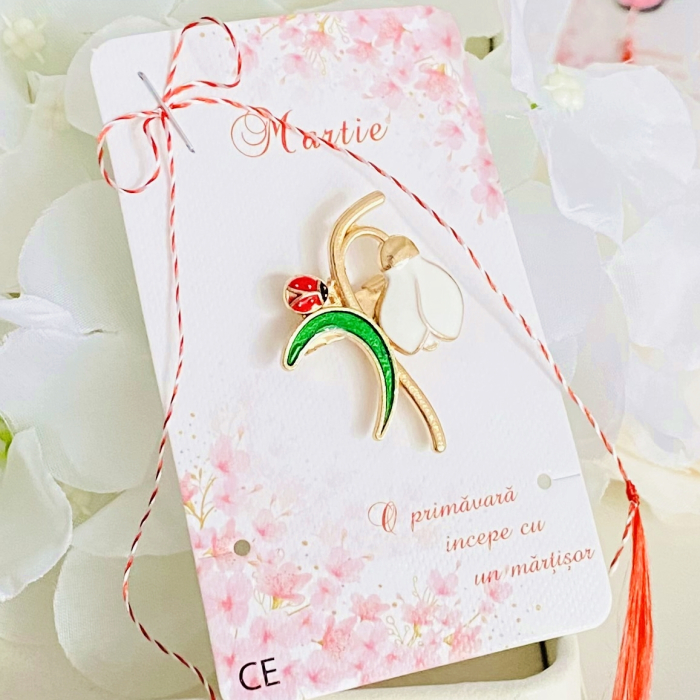 Martisor Brosa Ghiocel Buburuza, Bijuterii Femei, Martisoare Martie [2]