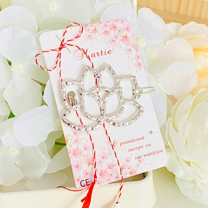 Martisor Agrafa Par Floare Argintie, Martisoare Martie [5]
