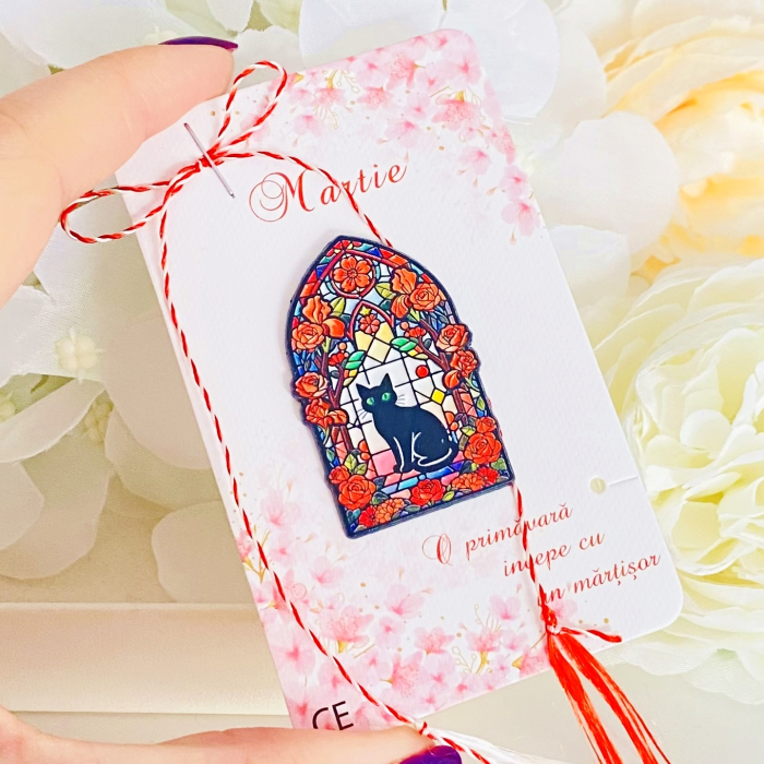Martisor Brosa Pisica Vitraliu, Bijuterii Femei, Martisoare Martie [2]