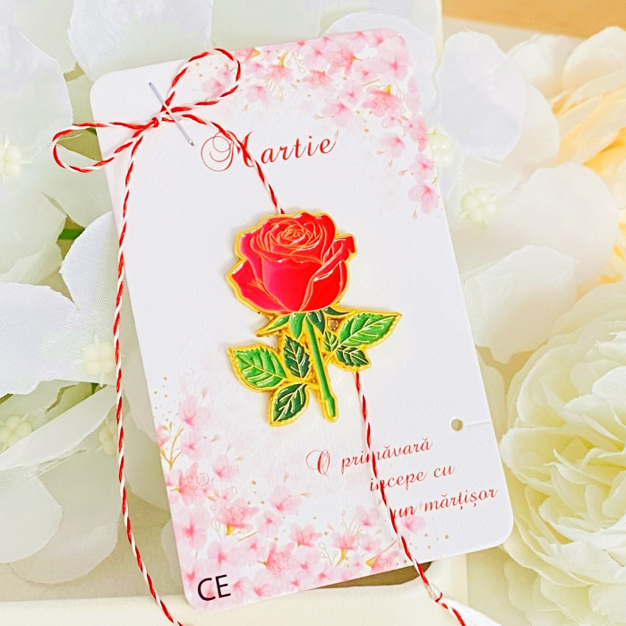 Martisor Brosa Trandafir, Bijuterii Femei, Martisoare Martie [2]