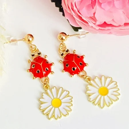 Martisor Cercei Buburuze Rosii, Cercei Dama, Bijuterii Femei [2]