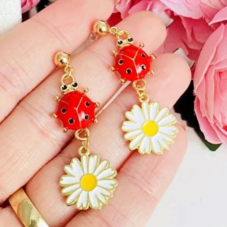 Martisor Cercei Buburuze Rosii, Cercei Dama, Bijuterii Femei [4]