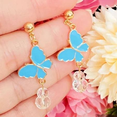 Martisor Cercei Fluturi Cristale, Cercei Dama, Bijuterii Femei, Martisoare Martie [3]