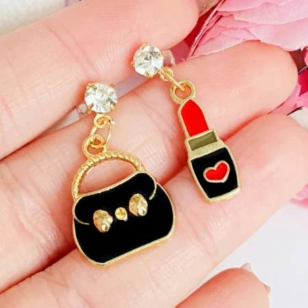 Martisor Cercei Ruj & Geanta, Cercei Dama, Bijuterii Femei, Martisoare Martie [2]