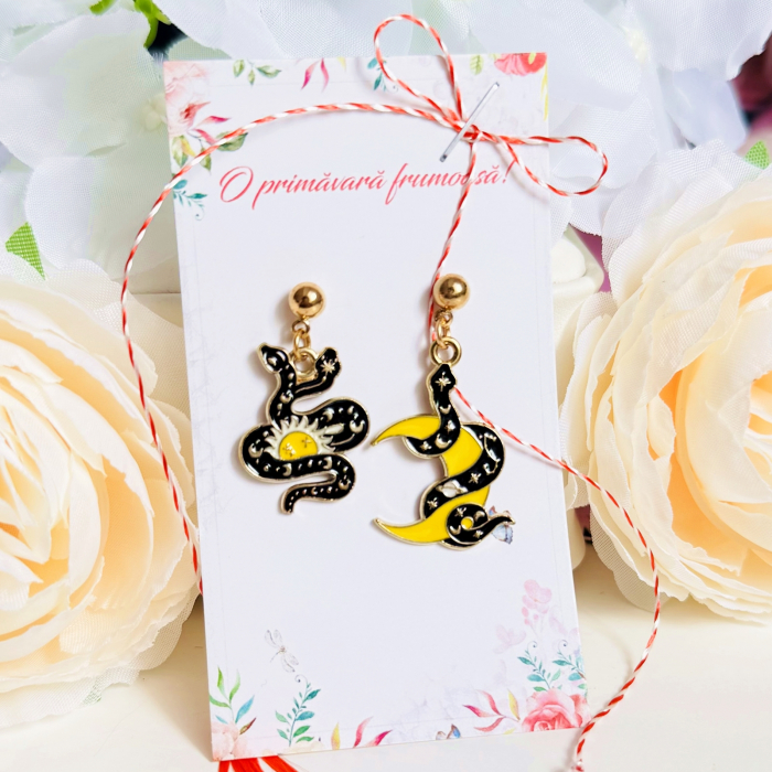 Martisor Cercei Serpi, Luna, Soare, Cercei Dama, Bijuterii Femei, Martisoare Martie [2]