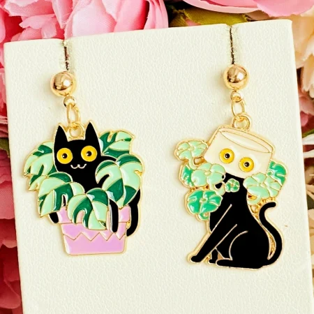 Martisor Cercei Pisici & Plante, Cercei Dama, Bijuterii Femei, Martisoare Martie [3]