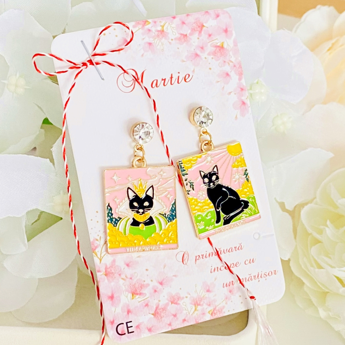 Martisor Cercei Pisici & Tarot, Cercei Dama, Bijuterii Femei, Martisoare Martie [3]