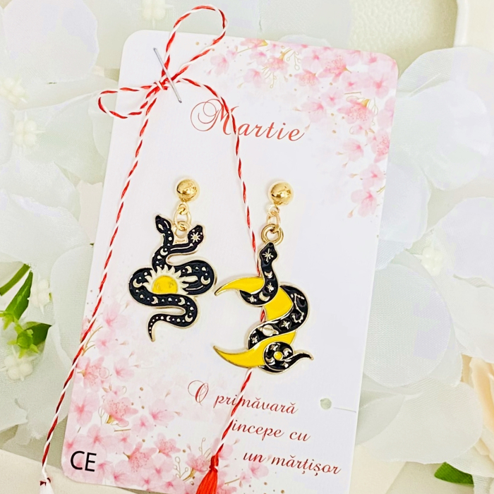 Martisor Cercei Serpi, Luna, Soare, Cercei Dama, Bijuterii Femei, Martisoare Martie [2]