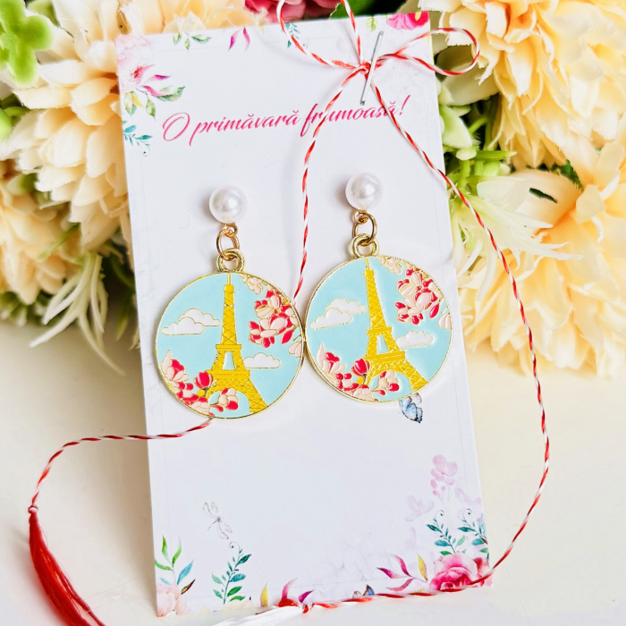 Martisor Cercei Paris Turn Eiffel, Cercei Dama, Bijuterii Femei, Martisoare Martie [3]