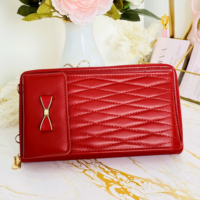 Portofel Rosu 2 in 1 tip Geanta Piele Ecologica, Portofele Dama [5]