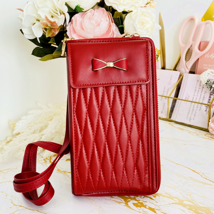 Portofel Rosu 2 in 1 tip Geanta Piele Ecologica, Portofele Dama [3]