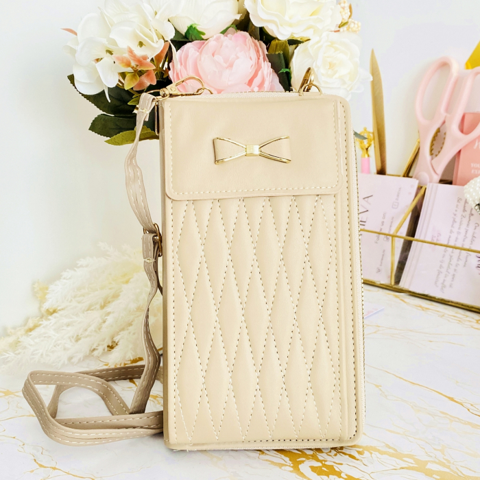 Portofel Crem 2 in 1 tip Geanta Piele Ecologica, Portofele Dama [2]