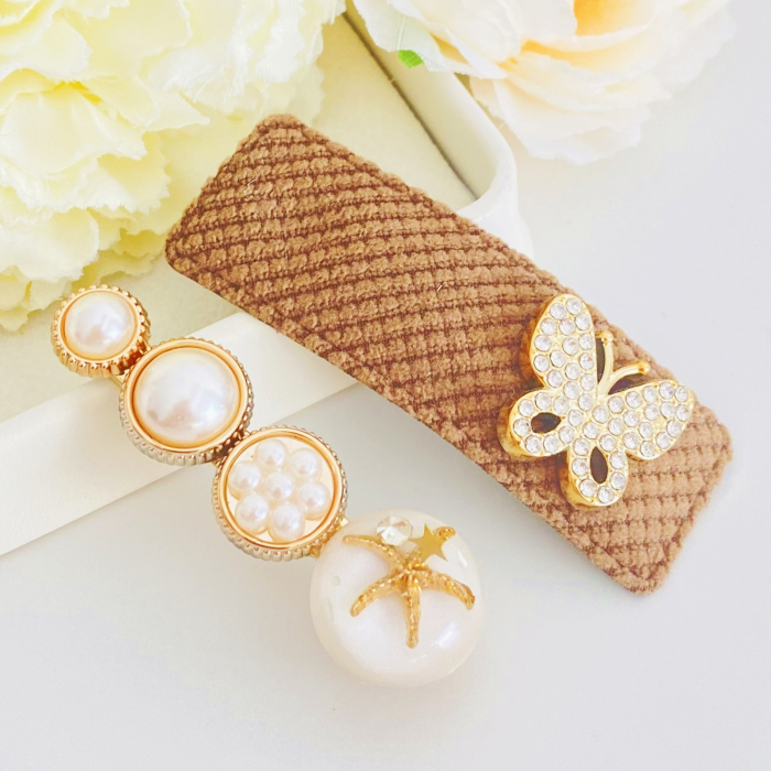 Set 2 Agrafe Fluture & Perle, Accesorii Par, Clama Flori [4]