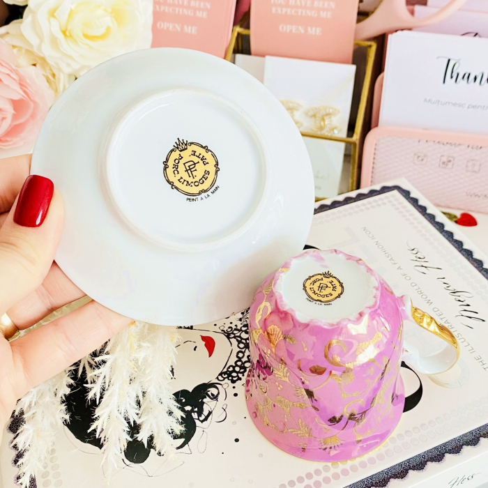 Set Ceasca si Farfurie Fragonard Limoges, Portelan Vintage [8]