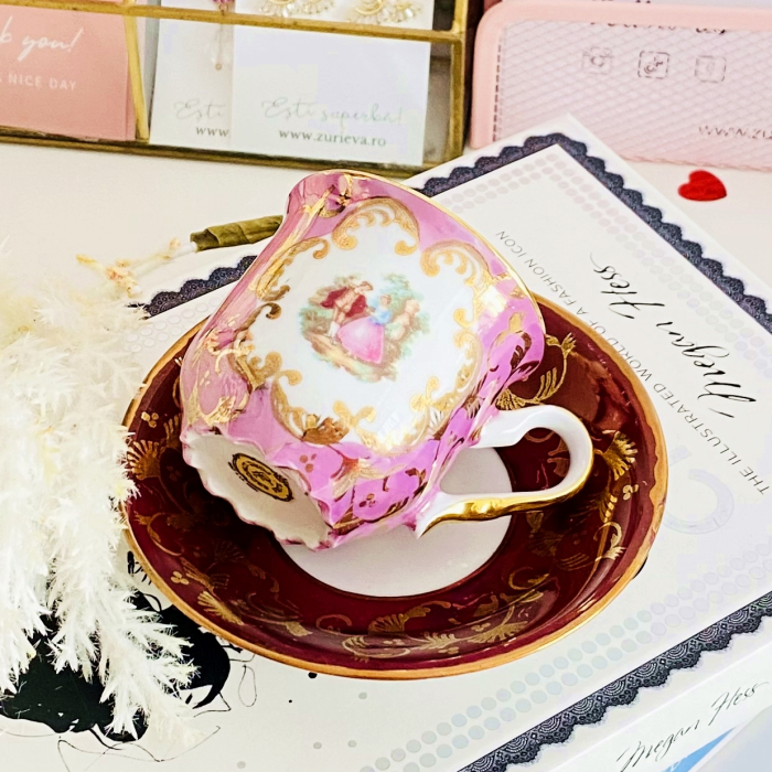 Set Ceasca si Farfurie Fragonard Limoges, Portelan Vintage [4]