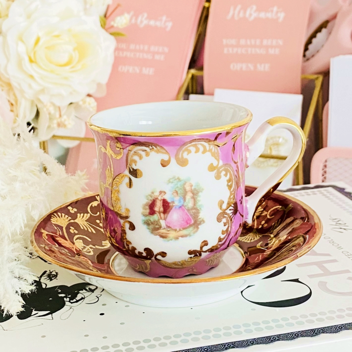 Set Ceasca si Farfurie Fragonard Limoges, Portelan Vintage [3]