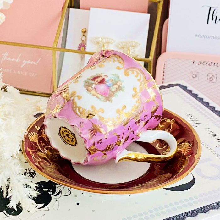 Set Ceasca si Farfurie Fragonard Limoges, Portelan Vintage [6]