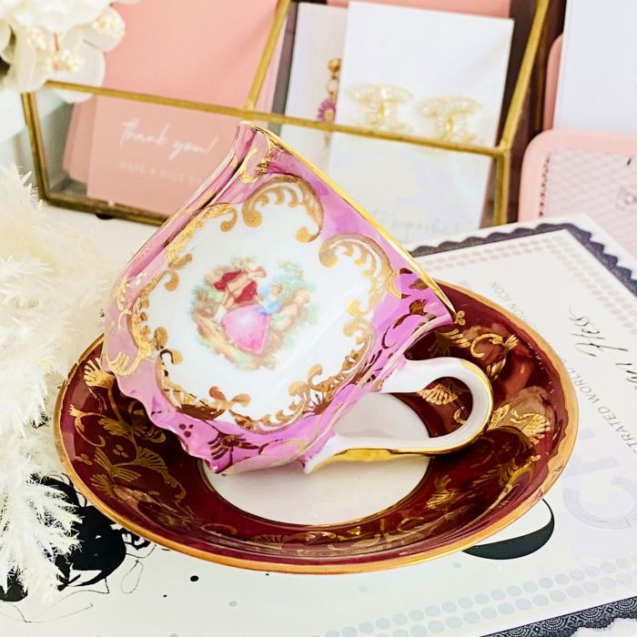 Set Ceasca si Farfurie Fragonard Limoges, Portelan Vintage [1]