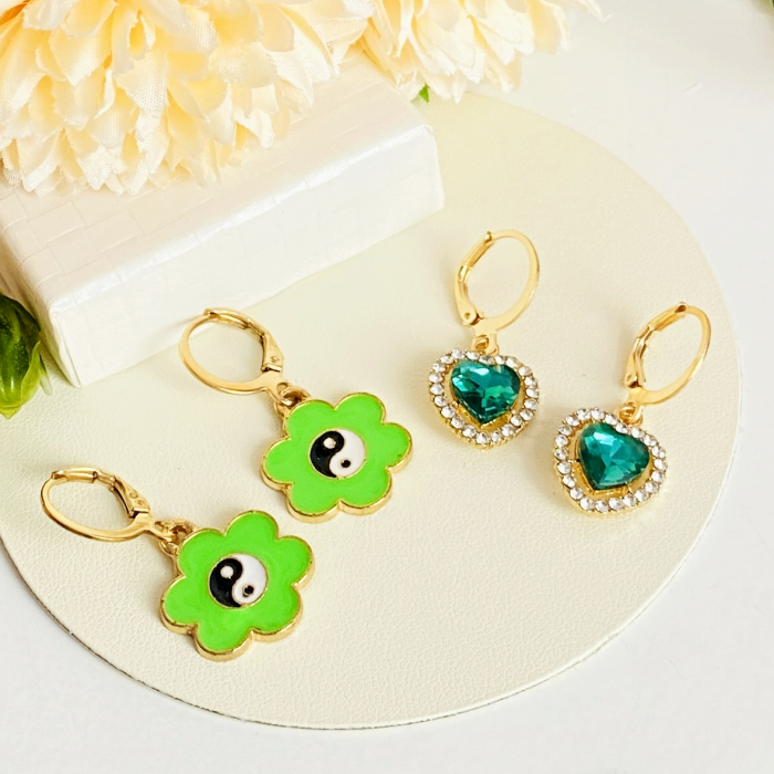 Set Cercei Inimi & Flori Yin Yang, Cercei Dama, Bijuterii Femei [4]