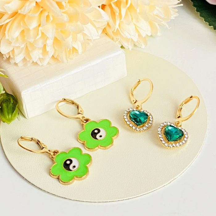 Set Cercei Inimi & Flori Yin Yang, Cercei Dama, Bijuterii Femei [3]
